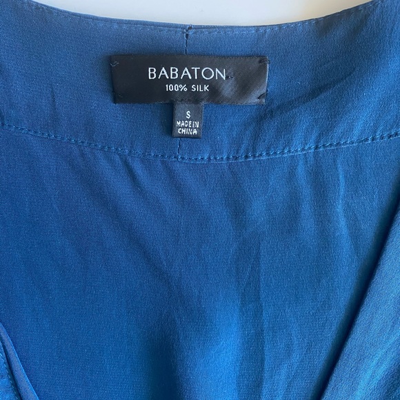NWOT Aritzia Babaton Corbett Silk Romper in Blue - Picture 5 of 9